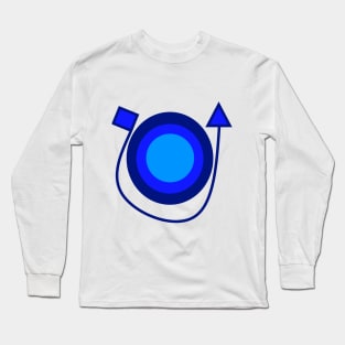 Blue Modern Record Player Long Sleeve T-Shirt